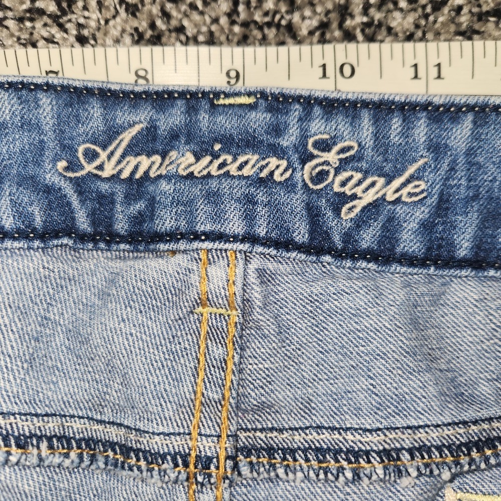 Y2k American Eagle Jean Shorts Micro Glitter Star Pockets Festival Rave Sz 10 - Picture 4 of 9